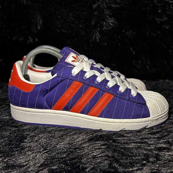 Adidas Original Superstar Men's 7 Purple Orange Suns G50968 Shell Toe Sneakers - Picture 2 of 15